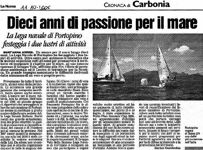 Articolo Unione Sarda su 10 anni di attività