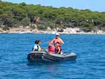 16 luglio 2004 - Il gommone LNI con Tore a bordo