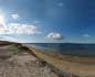 panorama 360° sferico spherical - Cussorgia<br/>(Calasetta) Spiaggia e Calasetta in lontanza